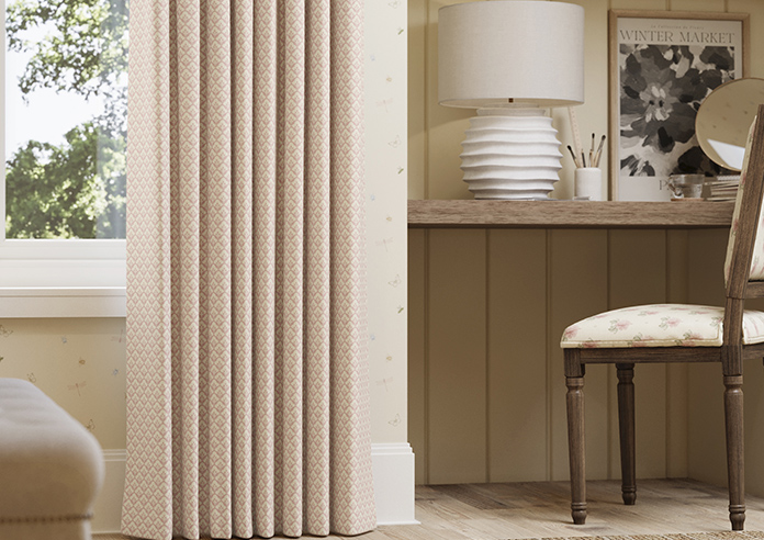 Trellis Prints, Scallop and Bud Rosies Pink - Made to Measure Curtains - Image 5